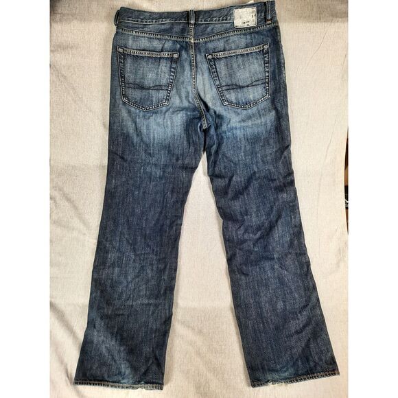 BOSS HUGO BOSS Men 36X32 Acid Wash Relaxed Fit‎ Navy Blue Denim Jeans - Picture 2 of 8
